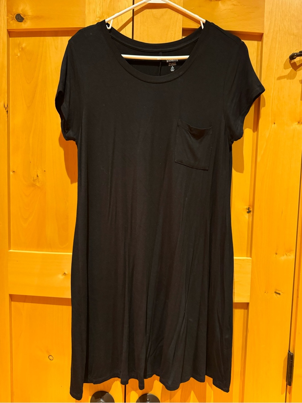 Market & Spruce Black Short-Sleeve Pocket Swing Dress